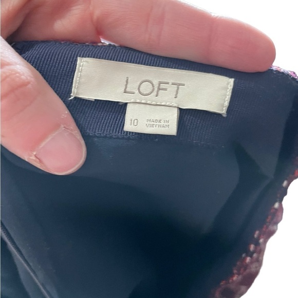 Loft Burgundy Aztec Skirt 10 - Picture 4 of 5